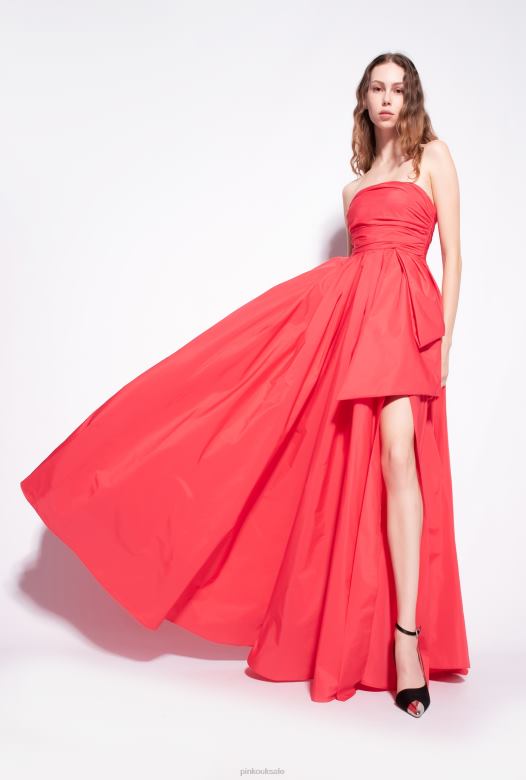 UK Pinko Long Dresses | Long taffeta dress AZALEA PINK 4Z808219